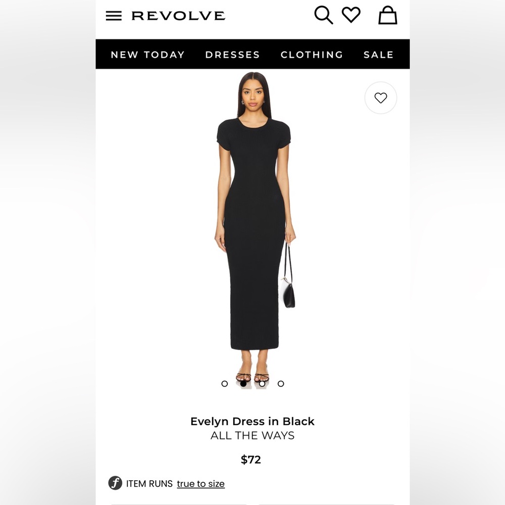 NWT Revolve Evelyn Black Maxi Dress sz. XS